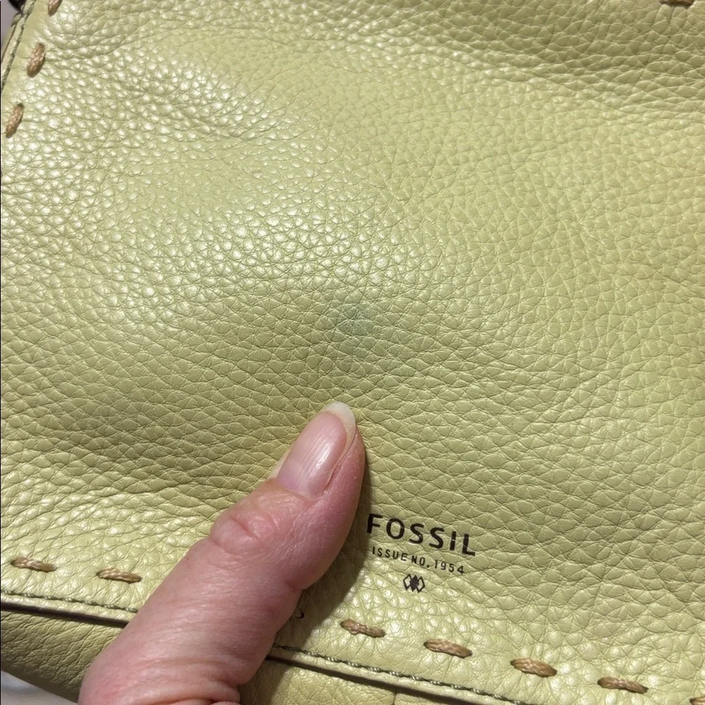 Fossil 1954 Yellow, brown Crossbody Bag, leather, vintage, Y2K, 90s